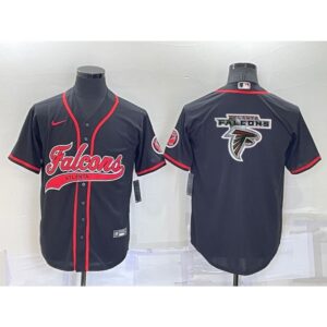 68625891b85f0_1 Men's Atlanta Falcons Black Team Big Logo With Patch Cool Base Stitched Baseball Jersey