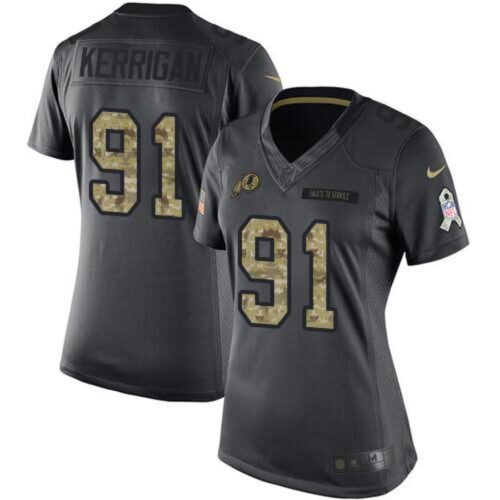 68625becc5e3b_1 Redskins #91 Ryan Kerrigan Black Women's Stitched NFL Limited 2016 Salute to Service Jersey