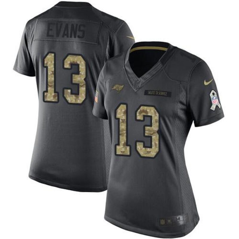 68625c6c1421f_1 Buccaneers #13 Mike Evans Black Women's Stitched NFL Limited 2016 Salute to Service Jersey