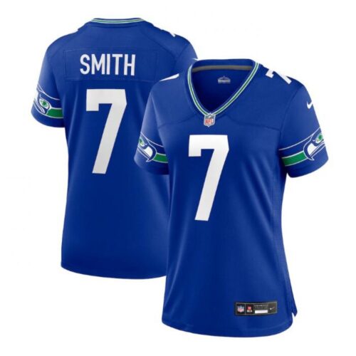 68625d0a98fa8_1 Women's Seattle Seahawks #7 Geno Smith Royal Throwback Player Stitched Game Jersey(Run Small)