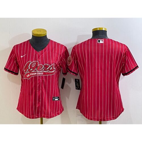 68625d2ae9a62_1 Women's San Francisco 49ers Blank Red With Patch Cool Base Stitched Baseball Jersey(Run Small)