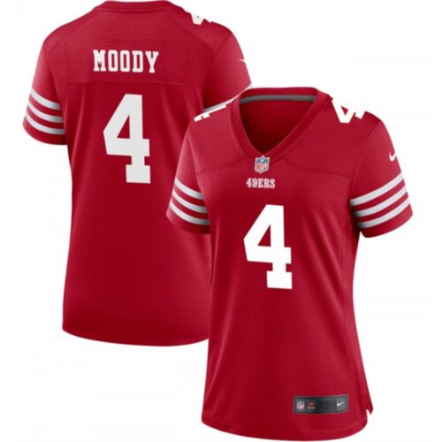 68625d39bb591_1 Women's San Francisco 49ers #4 Jake Moody Red Stitched Jersey(Run Small)