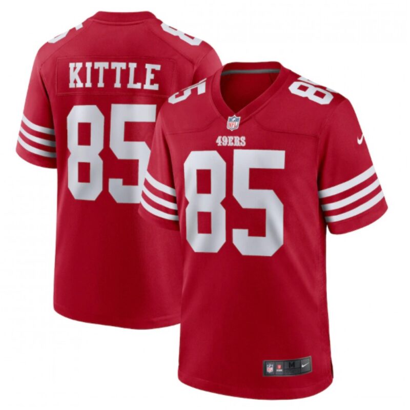 68625d3fea88d_1 Women's San Francisco 49ers #85 George Kittle Red Stitched Jersey(Run Small)