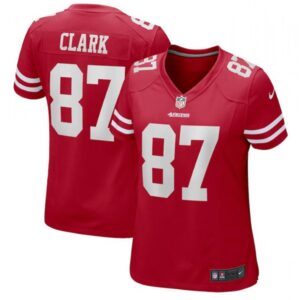 68625d46525d8_1 Women's San Francisco 49ers #87 Dwight Clark Red Stitched Jersey(Run Small)