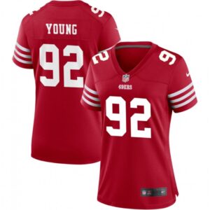 68625d494e3d8_1 Women's San Francisco 49ers #92 Chase Young Red Stitched Jersey(Run Small)