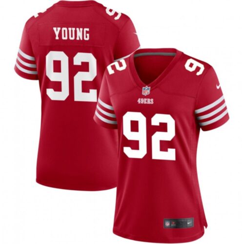 68625d494e3d8_1 Women's San Francisco 49ers #92 Chase Young Red Stitched Jersey(Run Small)