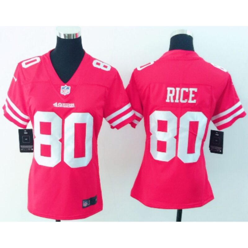 68625d70079e5_1 Women's San Francisco 49ers #80 Jerry Rice Red Vapor Untouchable Limited Stitched NFL Jersey