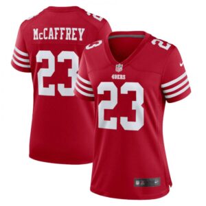 68625d78d95fe_1 Women's San Francisco 49ers #23 Christian McCaffrey Red Vapor Untouchable Stitched Jersey(Run Small)