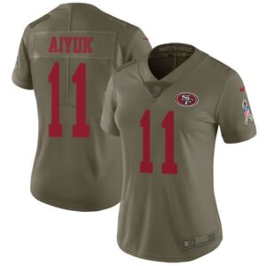 68625d7bd484f_1 Women's NFL San Francisco 49ers #11 Brandon Aiyuk Red Olive Salute To Service Limited Stitched Jersey(Run Small)
