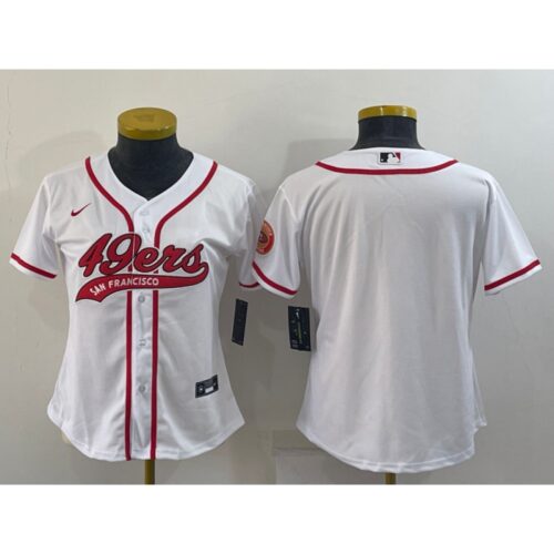 68625d9f8b225_1 Women's San Francisco 49ers Blank White With Patch Cool Base Stitched Baseball Jersey(Run Small)