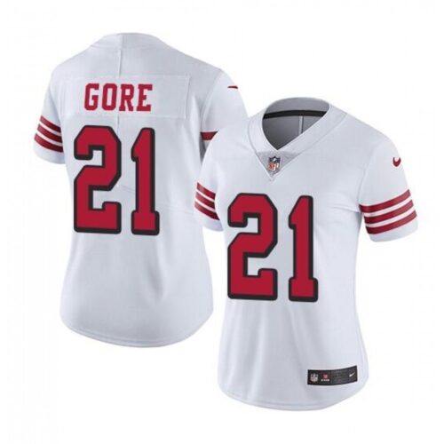 68625da5874c9_1 Women's San Francisco 49ers #21 Frank Gore White Stitched Jersey(Run Small)
