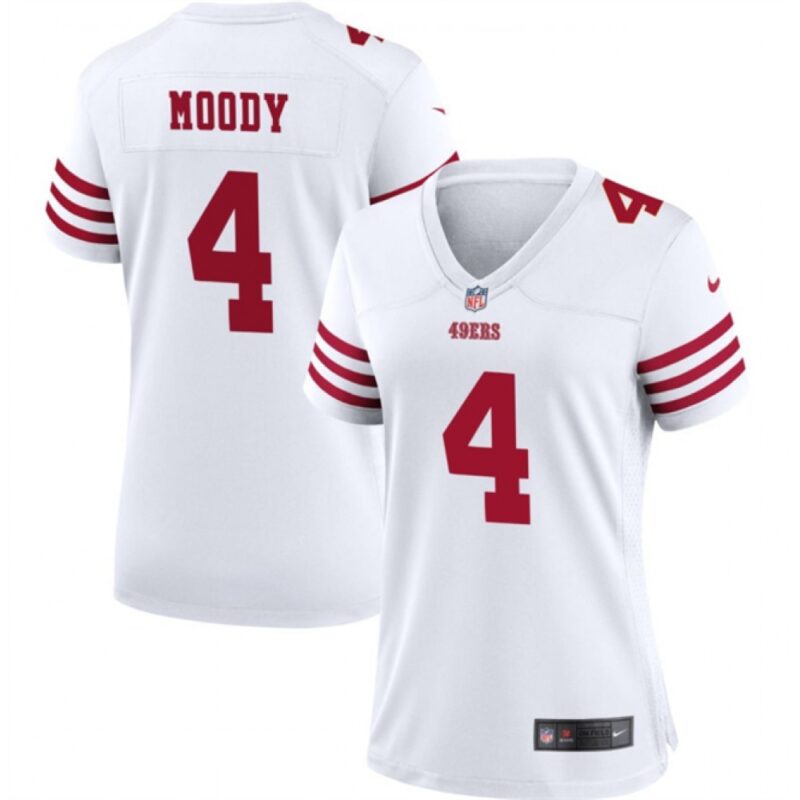68625dab5dbc6_1 Women's San Francisco 49ers #4 Jake Moody White Stitched Jersey(Run Small)