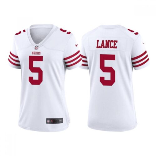 68625dae4221f_1 Women's San Francisco 49ers #5 Trey Lance White Stitched Jersey(Run Small)