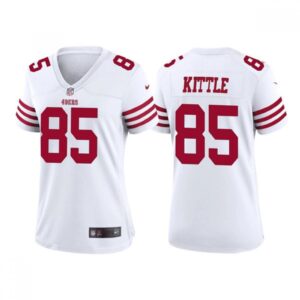 68625db142cbd_1 Women's San Francisco 49ers #85 George Kittle White Stitched Jersey(Run Small)