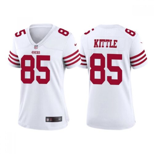 68625db142cbd_1 Women's San Francisco 49ers #85 George Kittle White Stitched Jersey(Run Small)