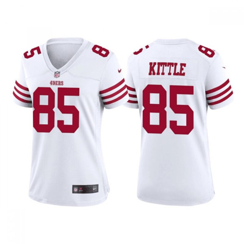 68625db142cbd_1 Women's San Francisco 49ers #85 George Kittle White Stitched Jersey(Run Small)
