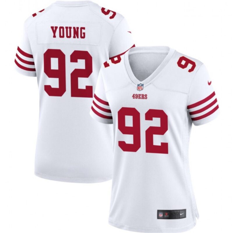68625db441719_1 Women's San Francisco 49ers #92 Chase Young White Stitched Jersey(Run Small)