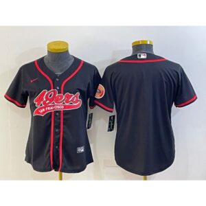 68625deba5838_1 Women's San Francisco 49ers Blank Black With Patch Cool Base Stitched Baseball Jersey(Run Small)
