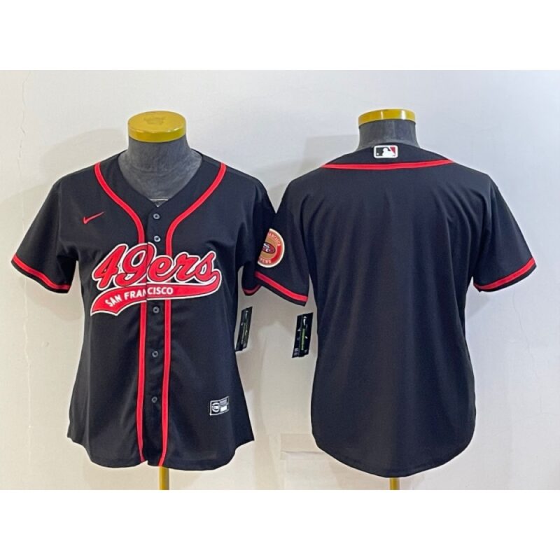 68625deba5838_1 Women's San Francisco 49ers Blank Black With Patch Cool Base Stitched Baseball Jersey(Run Small)