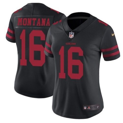 68625df85a13b_1 Women's NFL San Francisco 49ers #16 Joe Montana Black Vapor Untouchable Limited Stitched Jersey