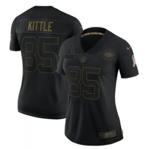 68625e234deee_1 Women's San Francisco 49ers #85 George Kittle Black Salute To Service Limited Stitched Jersey(Run Small)