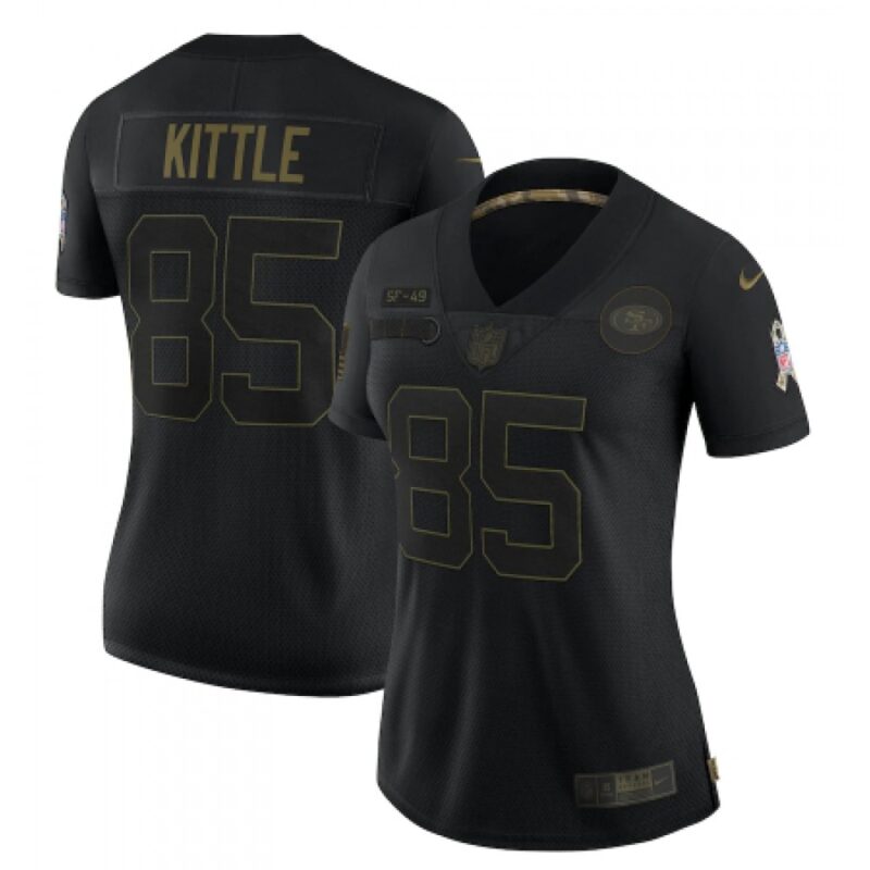 68625e234deee_1 Women's San Francisco 49ers #85 George Kittle Black Salute To Service Limited Stitched Jersey(Run Small)