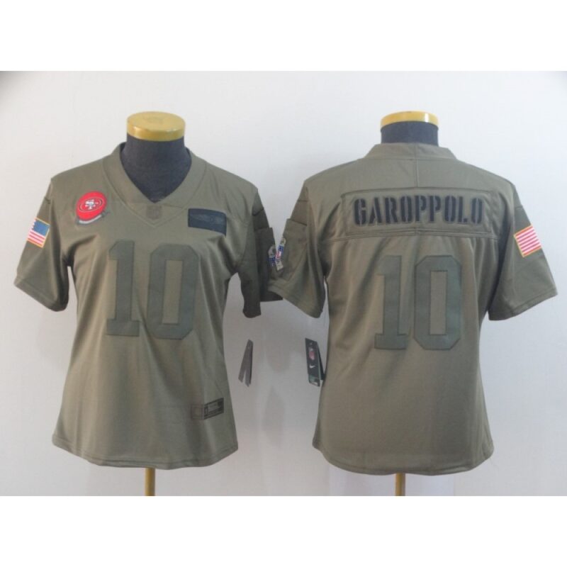 68625e263a204_1 Women's NFL San Francisco 49ers #10 Jimmy Garoppolo 2019 Camo Salute To Service Stitched Jersey(Run Small)