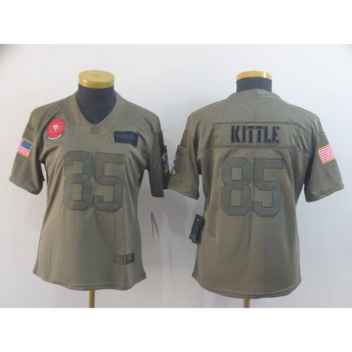 68625e294a3be_1 Women's NFL San Francisco 49ers #85 George Kittle 2019 Camo Salute To Service Stitched Jersey(Run Small)
