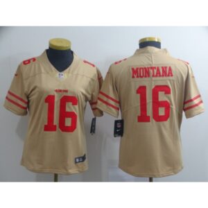68625e4c11cba_1 Women's NFL San Francisco 49ers #16 Joe Montana 2019 Gold Inverted Legend Stitched NFL Jersey(Runs Small)