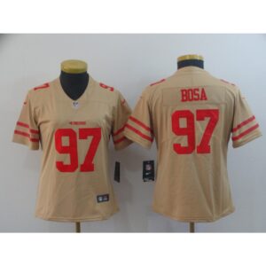 68625e55d9aaf_1 Women's NFL San Francisco 49ers #97 Nick Bosa 2019 Gold Inverted Legend Stitched NFL Jersey(Runs Small)