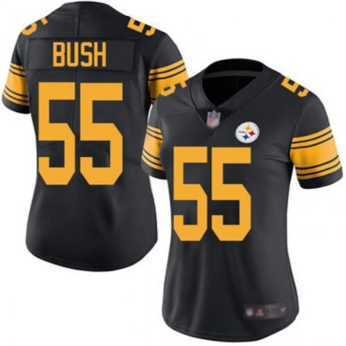68625ed1800ba_1 Women's Pittsburgh Steelers #55 Devin Bush Black Color Rush Limited Stitched NFL Jersey(Run Small)