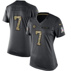 68625ee07c9dc_1 Steelers #7 Ben Roethlisberger Black Women's Stitched NFL Limited 2016 Salute to Service Jersey