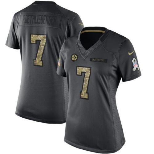 68625ee07c9dc_1 Steelers #7 Ben Roethlisberger Black Women's Stitched NFL Limited 2016 Salute to Service Jersey