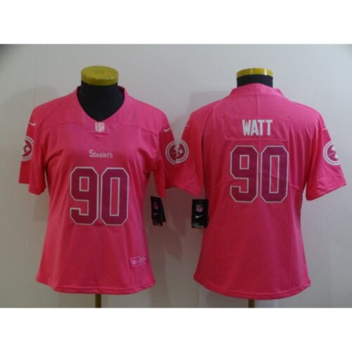 68625f30f0a67_1 Women's Pittsburgh Steelers #90 T. J. Watt Pink Vapor Untouchable Limited Stitched NFL Jersey