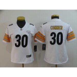68625f40a891e_1 Women's Pittsburgh Steelers #30 James Conner White Vapor Untouchable Limited Stitched NFL Jersey