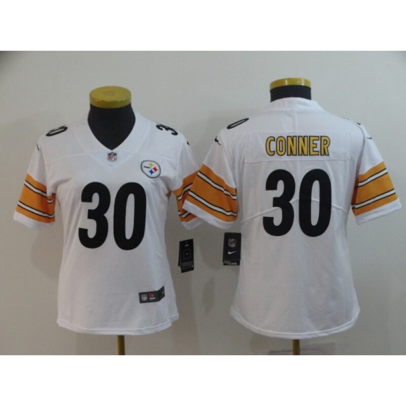 68625f40a891e_1 Women's Pittsburgh Steelers #30 James Conner White Vapor Untouchable Limited Stitched NFL Jersey