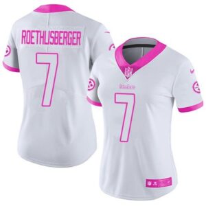 68625f4fed13e_1 Steelers #7 Ben Roethlisberger White/Pink Women's Stitched NFL Limited Rush Fashion Jersey