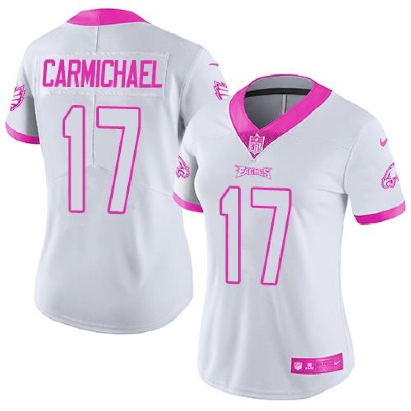 68625fd51c7a9_1 Eagles #17 Harold Carmichael White/Pink Women's Stitched NFL Limited Rush Fashion Jersey