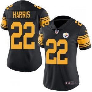 68625ff87c984_1 Women's Pittsburgh Steelers #22 Najee Harris Black Color Rush Stitched Football Jersey(Run Small)