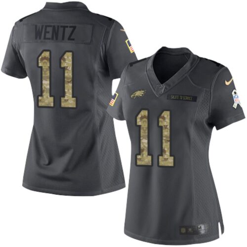 68626018d3667_1 Eagles #11 Carson Wentz Black Women's Stitched NFL Limited 2016 Salute to Service Jersey