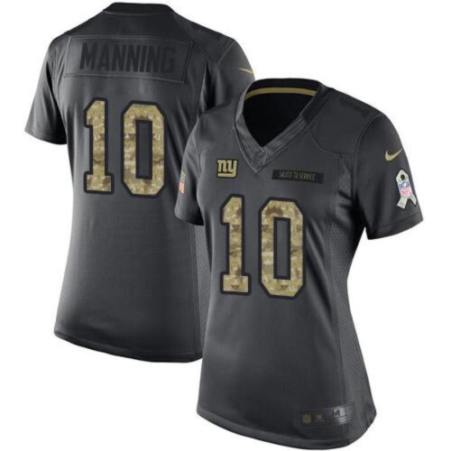686260fa4112d_1 Giants #10 Eli Manning Black Women's Stitched NFL Limited 2016 Salute to Service Jersey