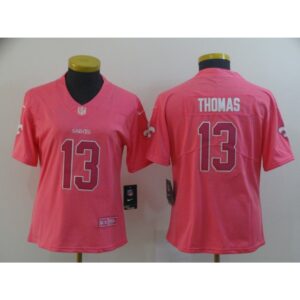 686261b3ee38d_1 Women's New Orleans Saints #13 Michael Thomas Pink Vapor Untouchable Limited Stitched NFL Jersey(Run Small