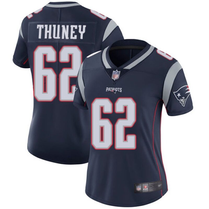 686262100d814_1 Women's New England Patriots #62 Joe Thuney Navy Vapor Untouchable Limited Stitched NFL Jersey(Run Small)