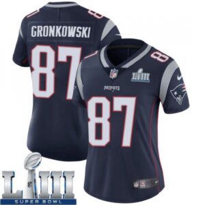 6862621bc4d47_1 Women's New England Patriots #87 Rob Gronkowski Navy Blue Super Bowl LIII Vapor Untouchable Limited Stitched NFL Jersey ( run small )