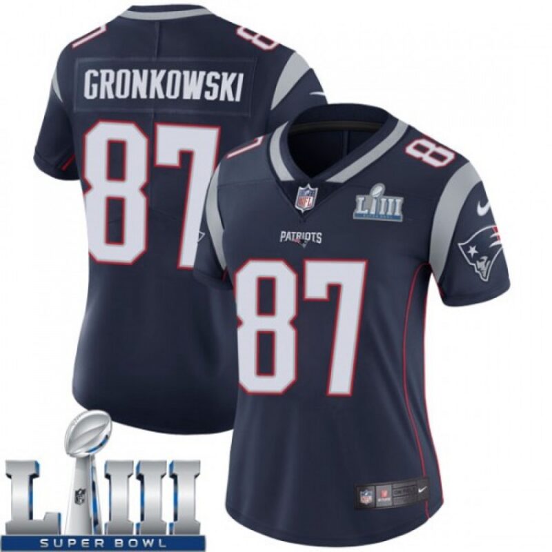 6862621bc4d47_1 Women's New England Patriots #87 Rob Gronkowski Navy Blue Super Bowl LIII Vapor Untouchable Limited Stitched NFL Jersey ( run small )