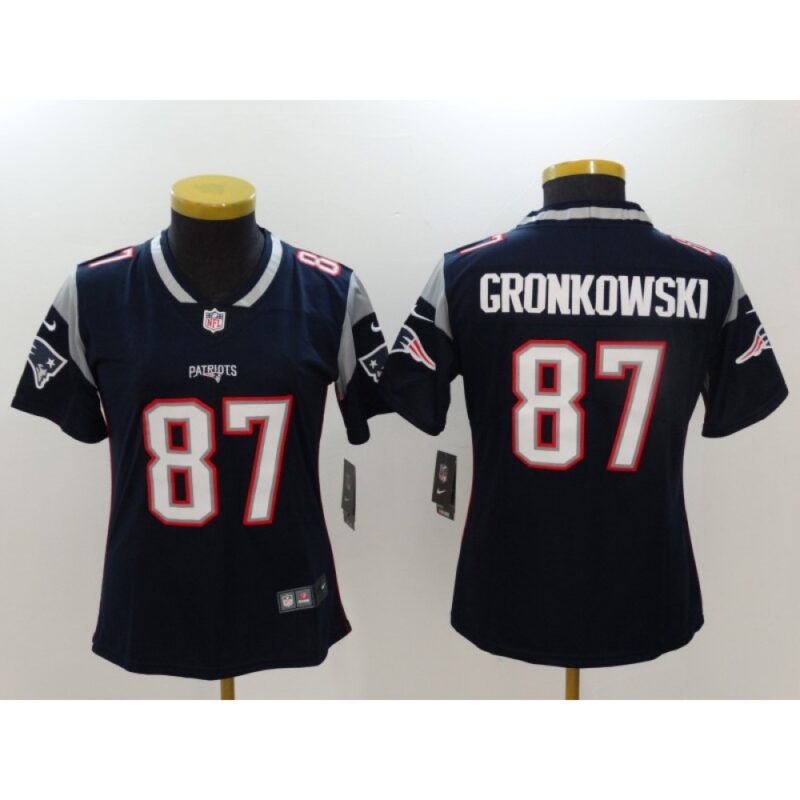 6862621eaaa2d_1 Women's New England Patriots #87 Rob Gronkowski Navy Limited Stitched NFL Jersey