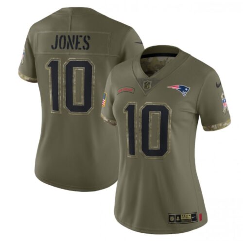 6862622aa0670_1 Women's New England Patriots #10 Mac Jones Olive 2022 Salute To Service Limited Stitched Jersey(Run Small)