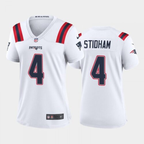 686262517898d_1 Women's New England Patriots #4 Jarrett Stidham White Stitched Jersey(Run Small)