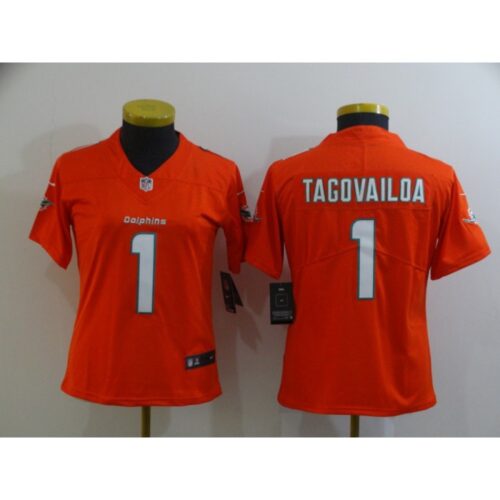 686262c4e23ce_1 Women's Miami Dolphins #1 Tua Tagovailoa Orange Vapor Untouchable Stitched Jersey(Run Small)