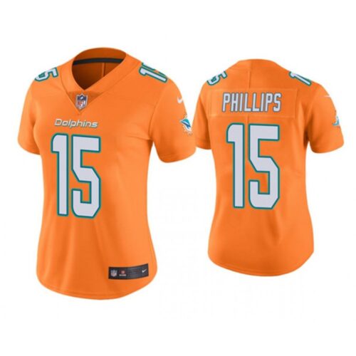 686262c7cb3e7_1 Women's Miami Dolphins #15 Jaelan Phillips Orange Vapor Untouchable Stitched Jersey(Run Small)